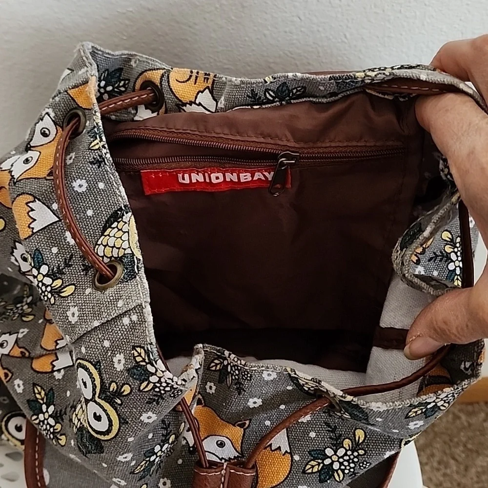 Union Bay Backpack Drawstring Closure Animal Print
